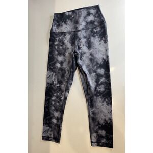 90 Degree by Reflex Womens Tie Dye‎ High Waist Cropped Leggings Black White S